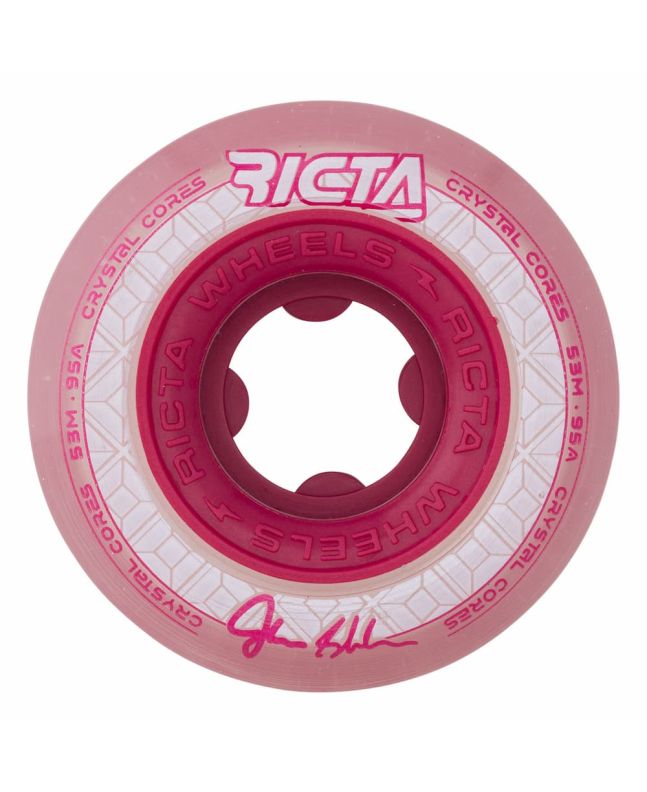 Ruedas de Skateboard Ricta Shanahan Crystal Cores 53mm 95a transparentes y rojas