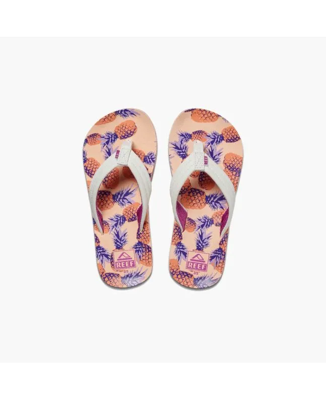 Chanclas Reef Kids Ahi Coral Pineapples tono coral para niña