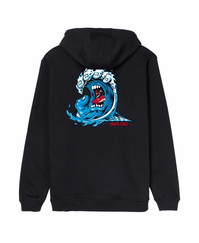 Sudadera con capucha Santa Cruz Screaming Wave Negra para hombre