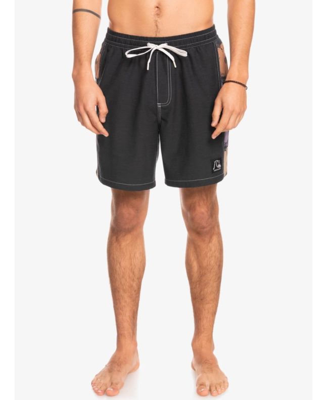 Hombre con bañador de natación Quiksilver Original Arch 17" Negro Floral