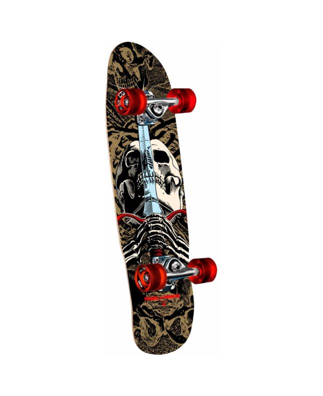 Skate Completo Cruiser Powell Peralta Mini Skull & Sword 8.0" x 30" dorado