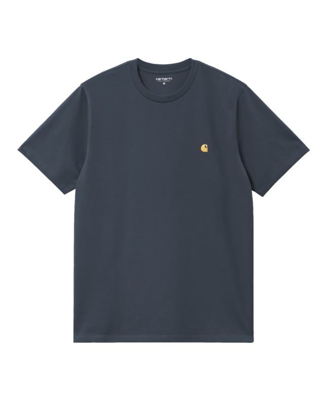 Camiseta de manga corta Carhartt WIP Chase Dusky Blue-Gold para hombre