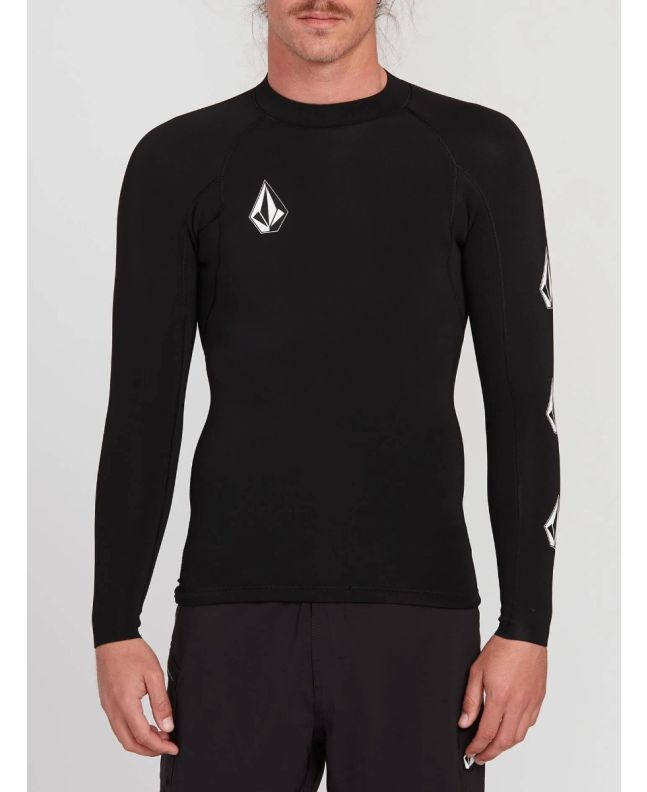 Chaqueta de Neopreno Volcom Stone Neo 2 MM para hombre negra frontal