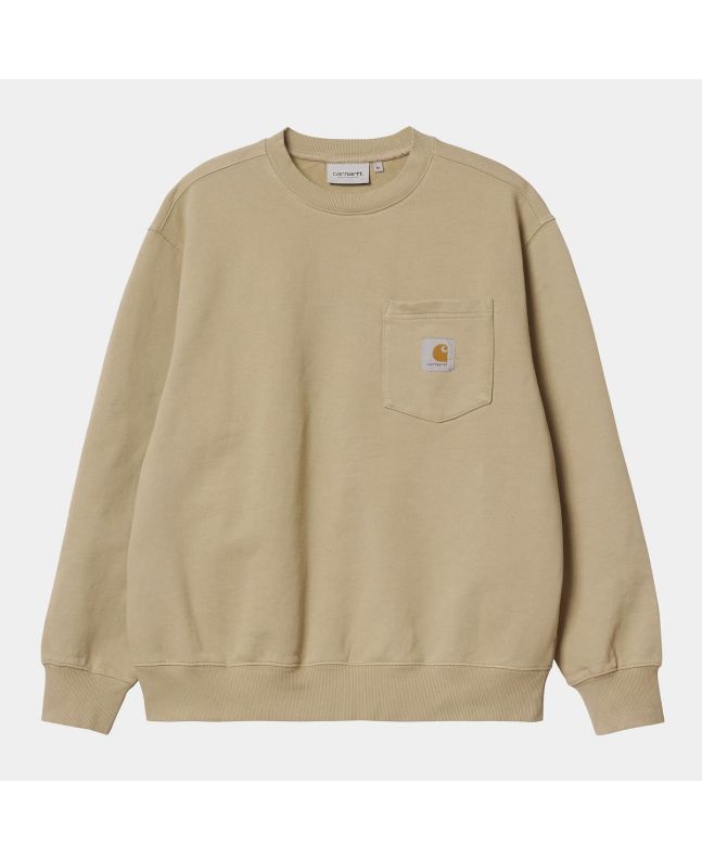 Sudadera Carhartt WIP Pocket Sweat Ammonite beige para hombre