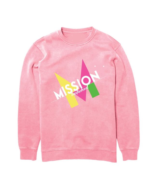 Sudadera de cuello redondo Mission Surfschool en color rosa para chica