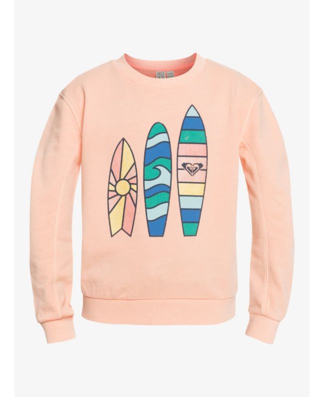 Sudadera Roxy Oh Happy Day rosa para niñas de 8 a 16 años