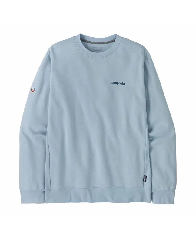 Sudadera Patagonia Fitz Roy Icon Uprisal azul celeste (Feck Blue) con cuello redondo y logo serigrafiado Unisex
