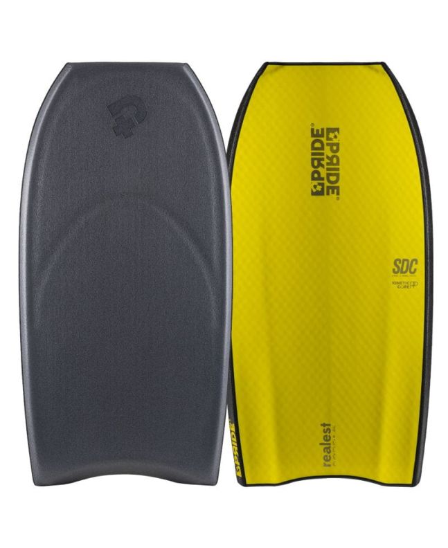 Tabla de Bodyboard Pride Realest PP SDC color gris y amarillo