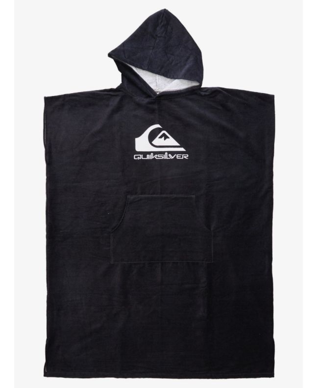 Toalla de playa con capucha Quiksilver Hoody Towel negra para hombre