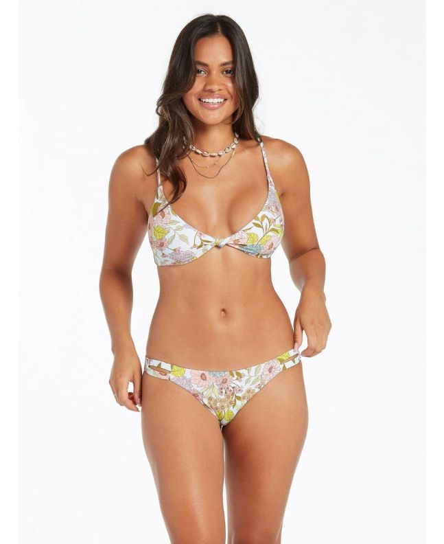 Mujer con sujetador de bikini Volcom Big Poppy Vneck blanco