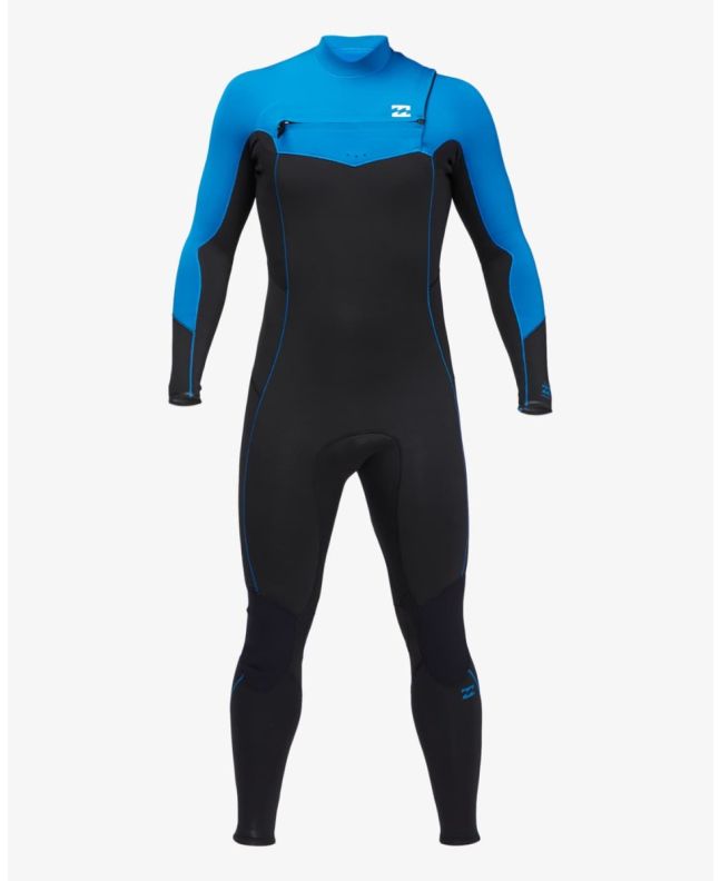 Traje de surf con cremallera en el pecho Billabong Absolute 4/3mm azul y negro para hombre