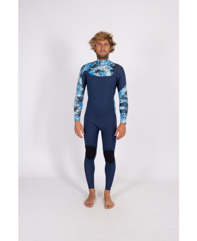 Neopreno con cremallera en el pecho Hurley Advantage Plus Printed 3/2mm azul para hombre