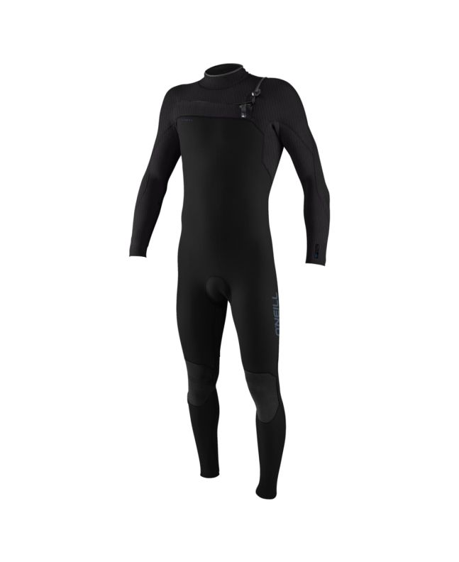 Traje de surf con cremallera en el pecho Hyperfreak 4/3mm Plus Negro y Gris para niño 8-16 años