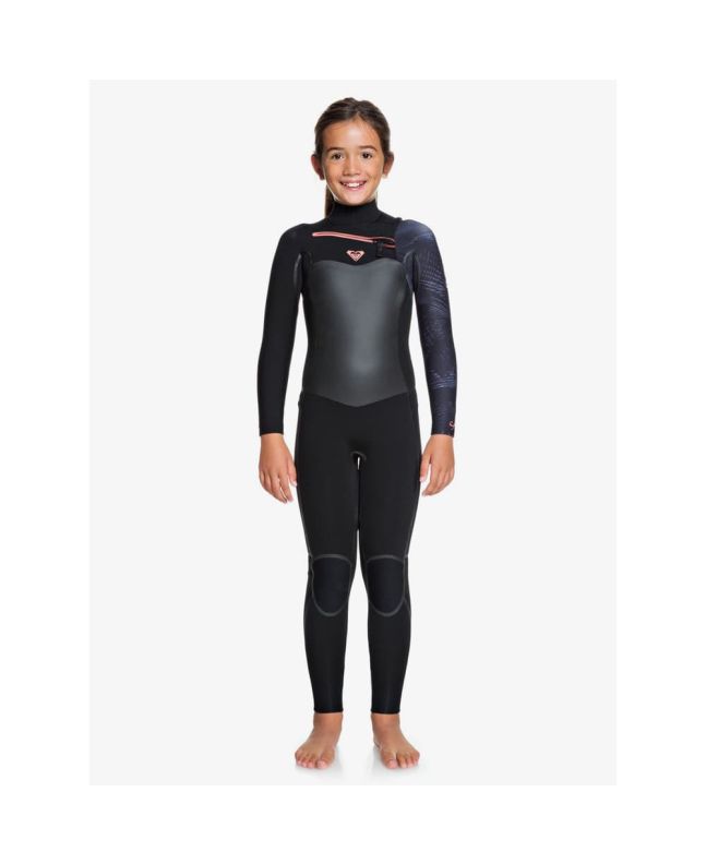 Traje de surf con cremallera en el pecho Roxy Syncro Plus 4/3 negro