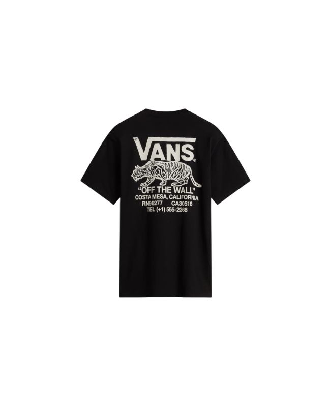 Camiseta de manga corta para hombre Vans Sneaky Negra con un tigre estampado