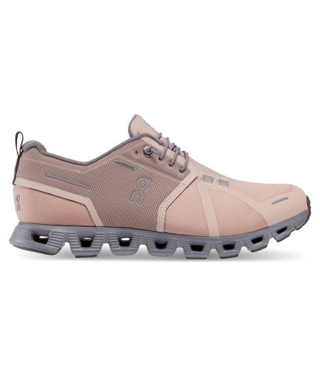 Zapatillas On Running Cloud 5 Waterproof Rosas y Grises para mujer