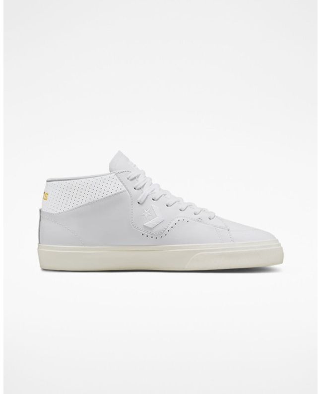 Zapatillas de piel para Skate Converse CONS Louie Lopez Pro Mid Mono Leather Blancas para hombre