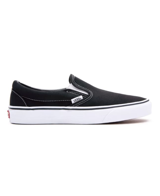Zapatillas de lona Vans Classic Slip on negras con suela blanca