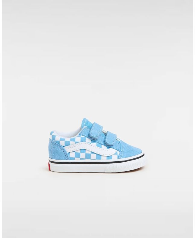 Zapatillas con cierre adherente Vans Old Skool V Color Theory Checkerboard Azules para bebé 1-4 años