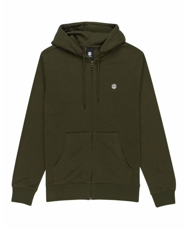 Sudadera con capucha y cremallera Element Cornell Classic verde para hombre