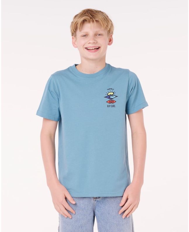 Niño con camiseta Rip Curl Kids Search Icon azul tormenta 8-16 años
