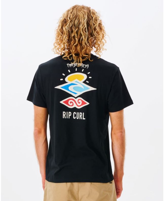 Hombre con Camiseta Rip Curl Search Icon negra