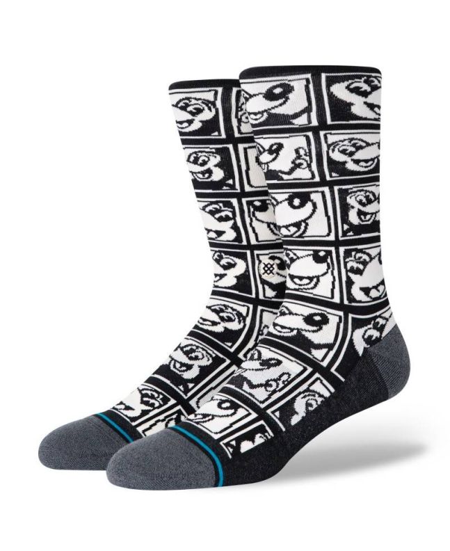 Calcetines Stance 1985 Haring Mickey Mouse blanco y negro Lateral