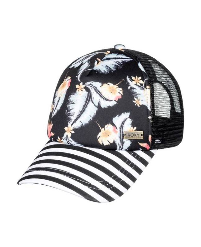 Gorra trucker Roxy Water Come Down negra para mujer