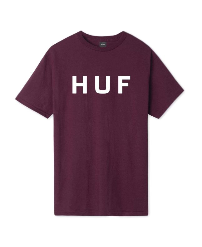 Camiseta de Manga corta para Hombre HUF OG Logo granate