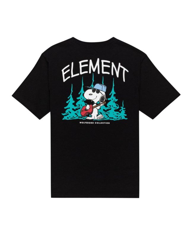 Camiseta de manga corta para chico Element Brand Peanuts Good Times SS negra con Snoopy estampado