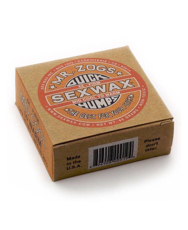 Parafina Sex Wax Quick Humps 4X Orange Extra Soft Eco Box para aguas templadas entre 18-26º