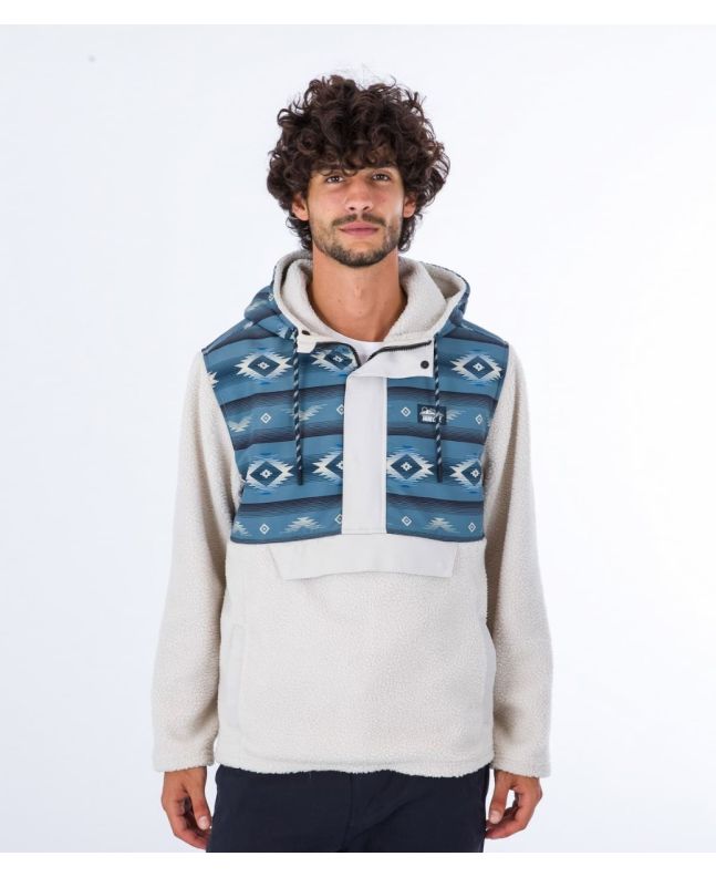 Hombre con anorak polar Hurley Evergreen Burrito Bone
