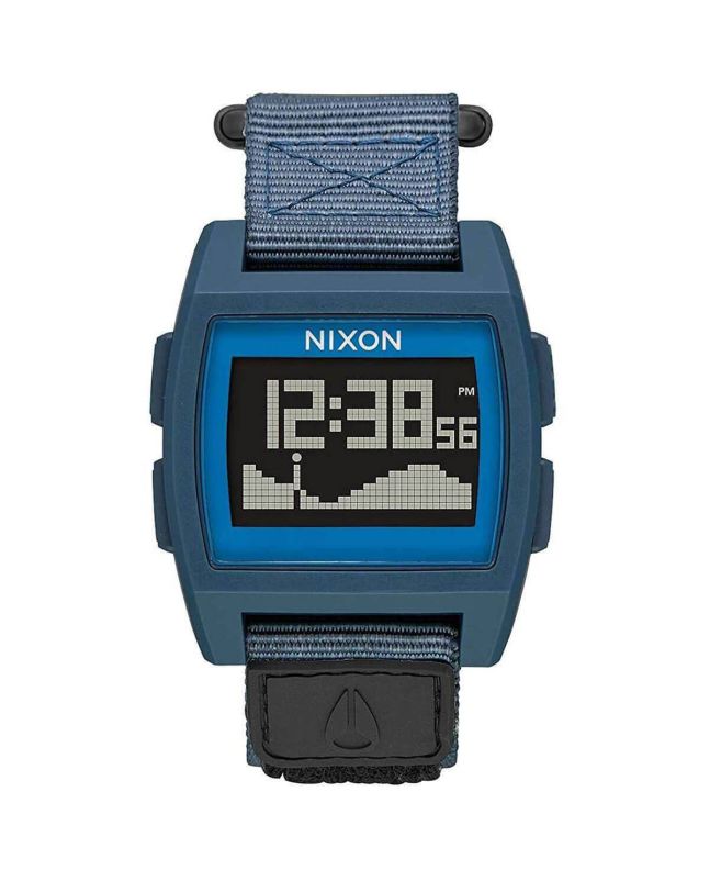 Reloj de mareas Nixon Base Tide Nylon A1169-307 Blue Strap en azul frontal