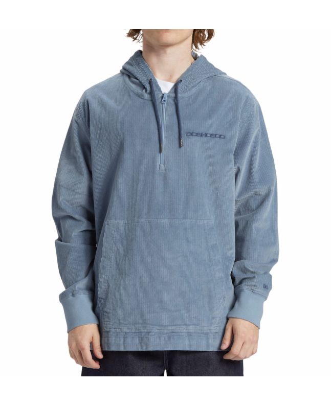 Hombre con Sudadera de pana con capucha y cremallera parcial DC Shoes Belview Azul 