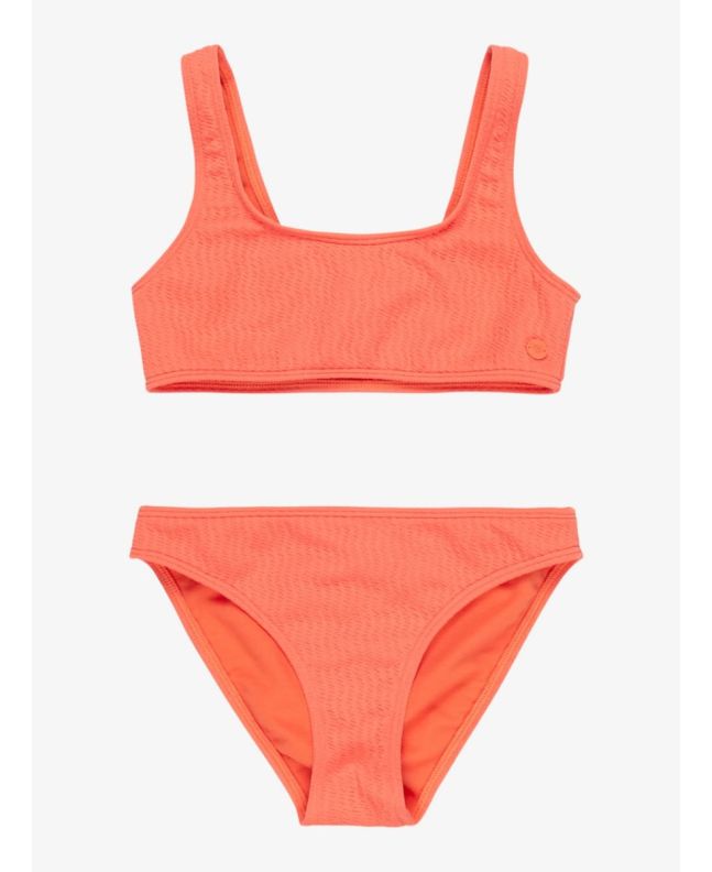 Conjunto de bikini bralette Roxy Girl Lagos RG naranja para niña 6-16 años