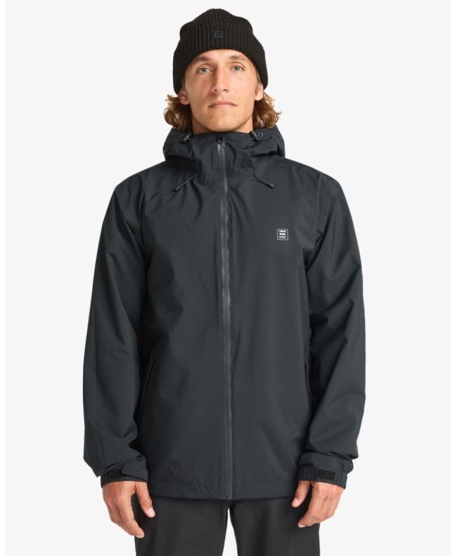 Hombre con Chaqueta Shell Impermeable Billabong Rainstorm 10K Negra