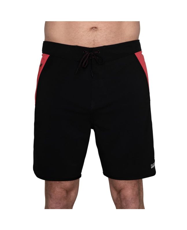 Hombre con bañador Boardshort Florence Marine X Block 17.5" negro y rojo