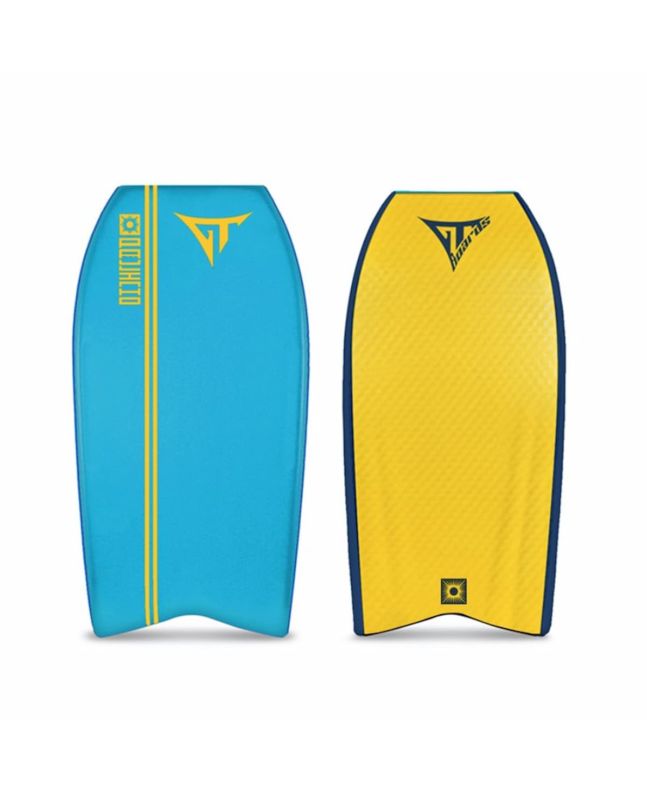 Tabla de bodyboard GT Boards Paulinho Costa Fish Tail Blue Curacao/Yellow 41'' o 42''