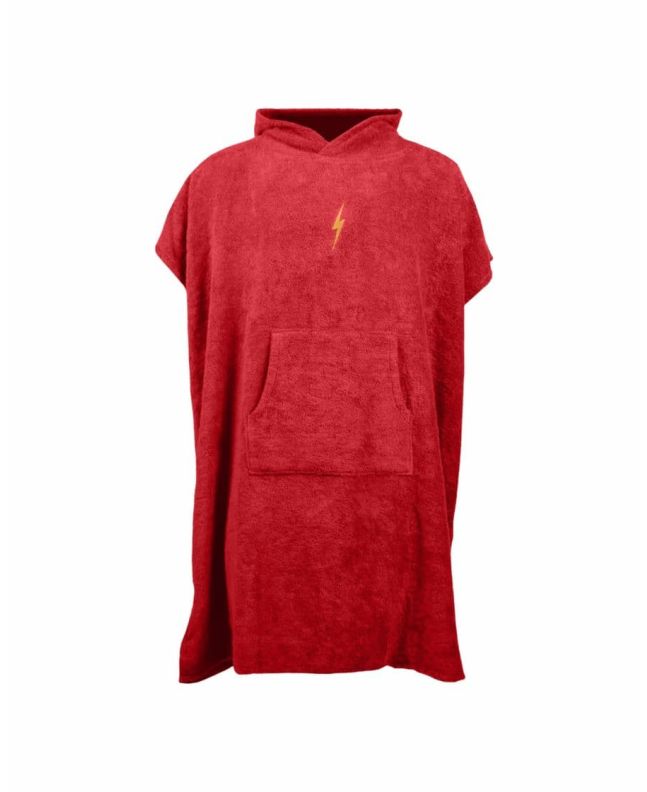 Toalla con capucha Lightning Bolt Poncho rojo Unisex