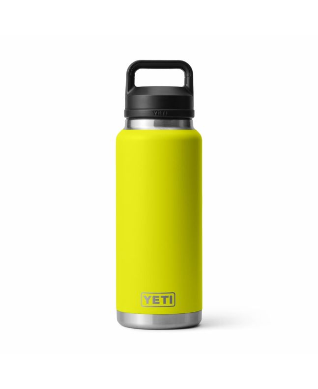 Botella térmica Yeti Rambler 36oz con tapón Chug Cap color Firefly Yellow