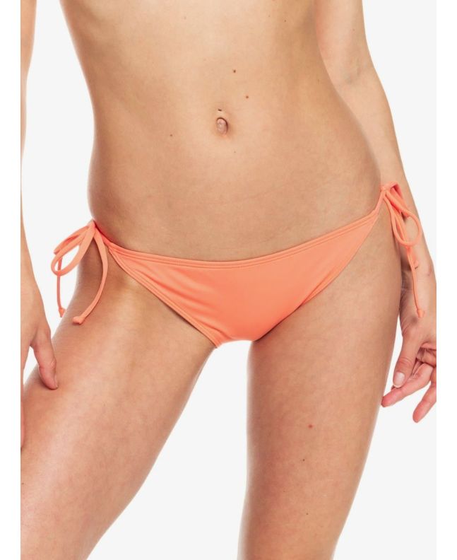 Mujer con Braguita de bikini con lazadas laterales Roxy Beach Classics coral 