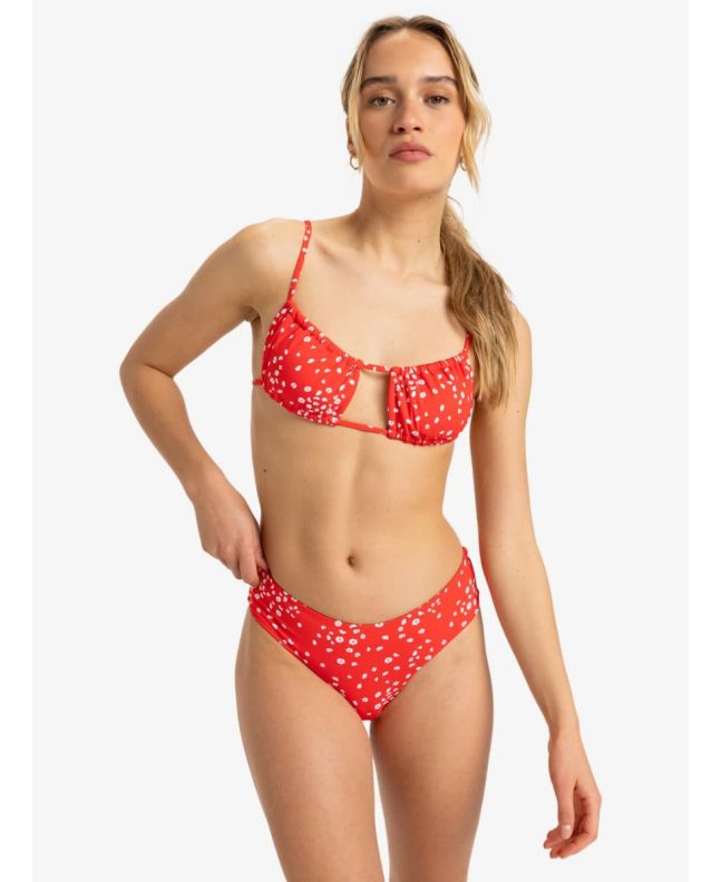 Mujer con Braguita de Bikini Roxy PT Beach Classics V Cheeky Rojo Floral 