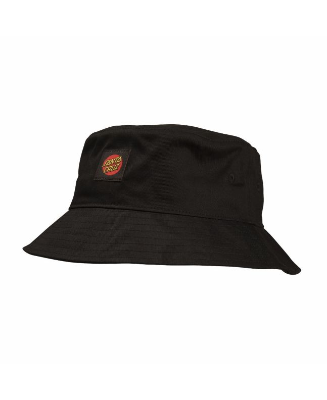 Sombrero de pescador Santa Cruz Classic Label Bucket Hat negro para hombre 