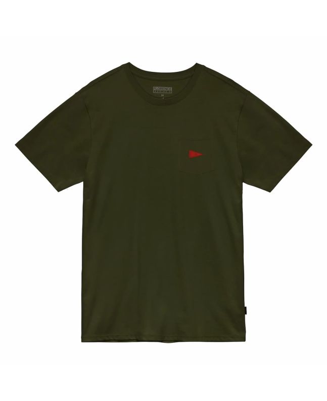 Camiseta orgánica con bolsillo Florence Marine X Burgee Organic Pocket verde oliva para hombre