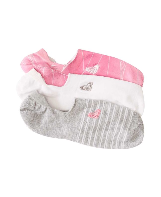 Calcetines cortos Roxy No Show Pink Guava en Rosa blanco y gris para mujer