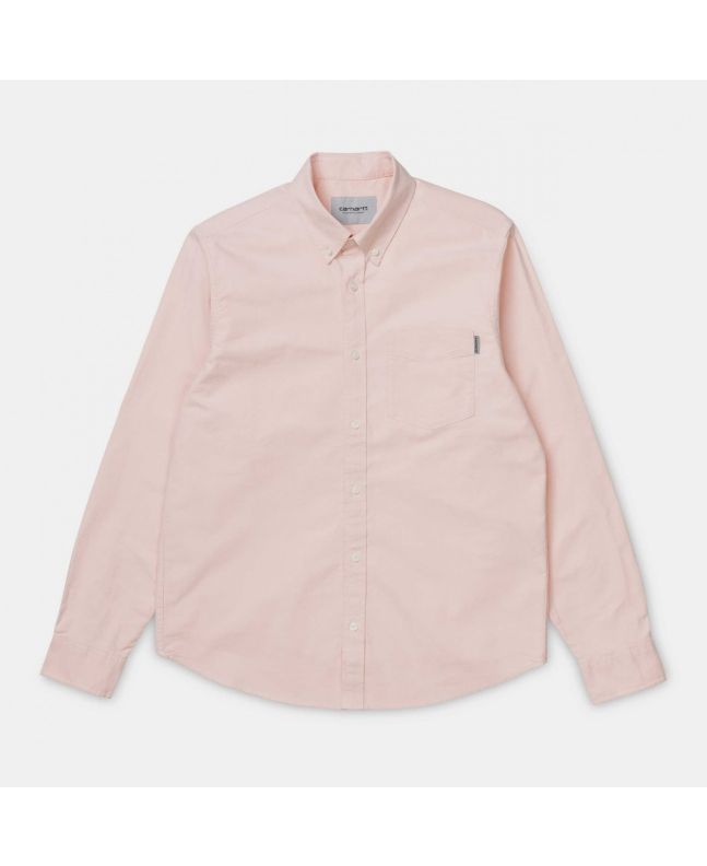 Camisa de manga larga Button Down Pocket Shirt rosa para hombre