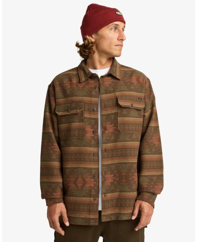 Hombre con Camisa de franela Billabong Offshore Jacquard Flannel Marrón