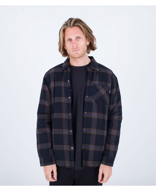 Hombre con camisa de franela Portland Sherpa Lined Flannel Negra 