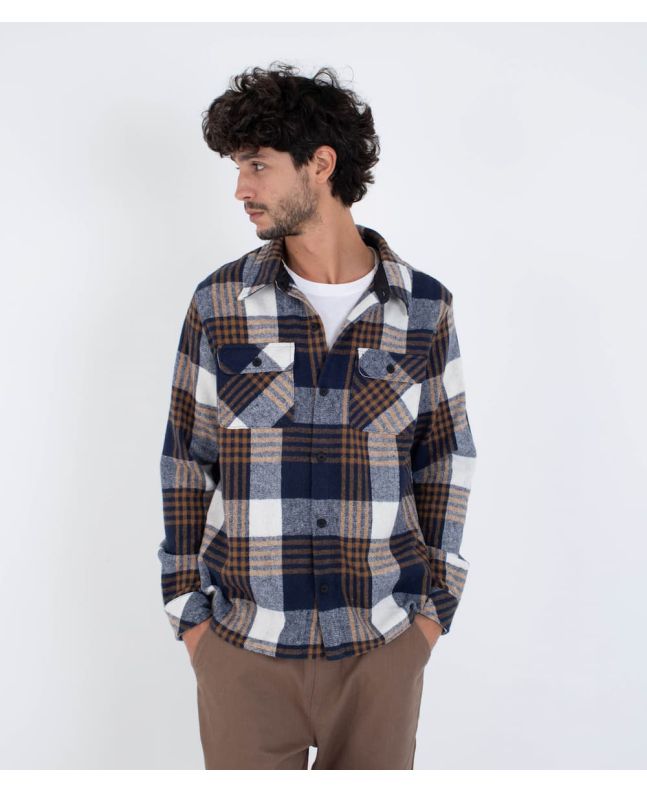 Hombre con camisa de franela Hurley Ranger Azul Marino a cuadros
