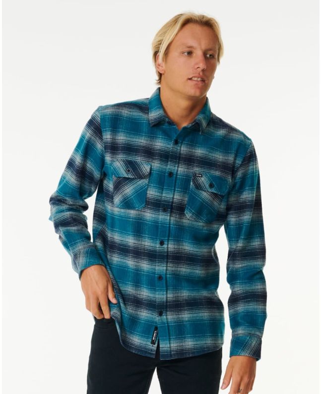 Hombre con Camisa de franela Rip Curl Count Flannel Azul a cuadros